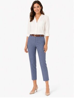 LOFT Riviera Cropped Slim Ankle Pants in Blue